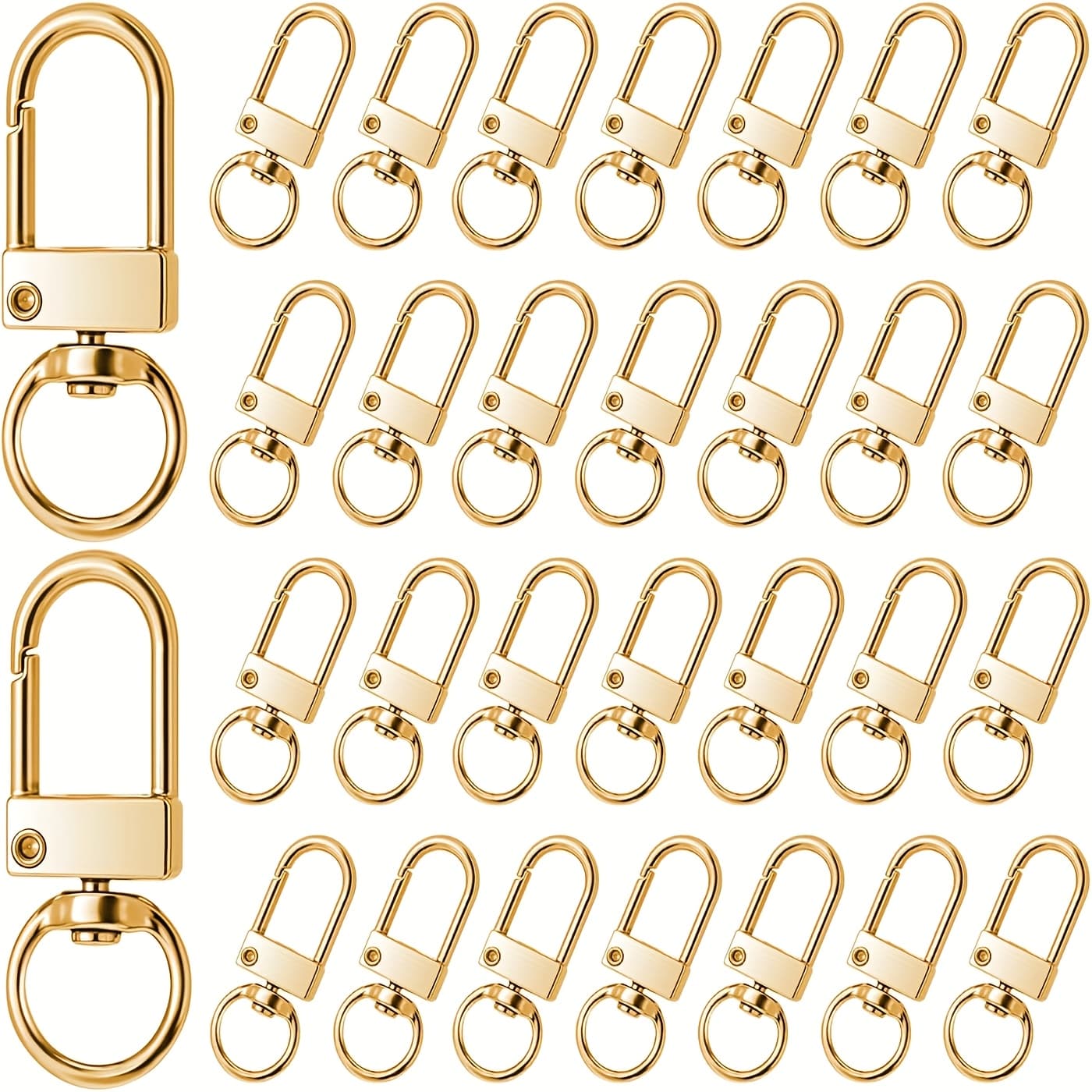 TEMU 30pcs Metal Clasp, Swivel Snap Key Chain Clip Hooks, Keychain Hooks For Keychain Making Crafts Lanyard Making Additions For Bag Key Chains Connector Jewelry Making