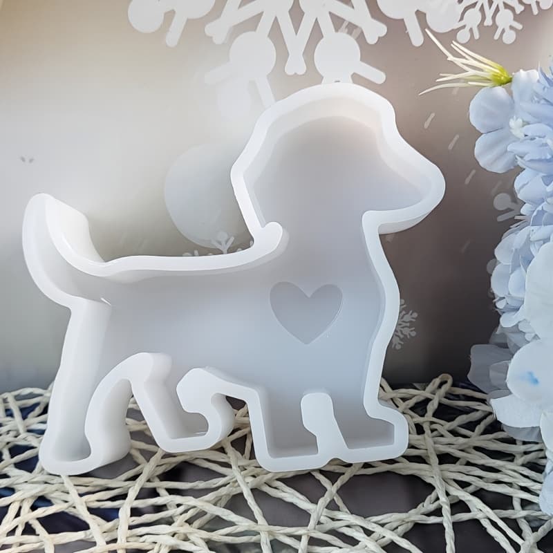 TEMU Dachshund Dog With Heart Silicone Mold - Versatile For Candles, Soap, And Clay Crafts - Perfect For Decor And Gifts, Diy Craft Supplies | Decor Piece | Versatile Casting