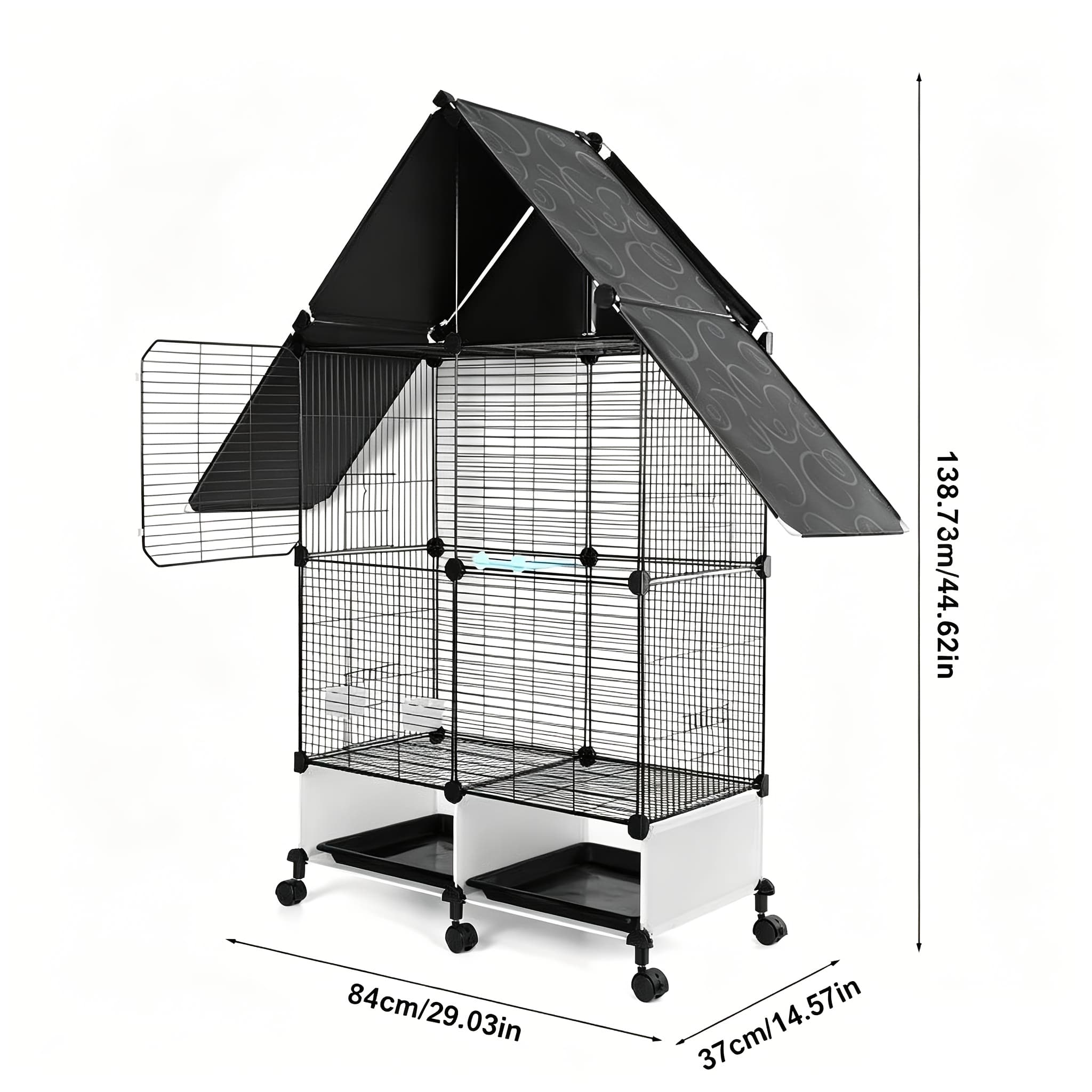 TEMU Large Bird Cage - A Spacious Habitat For Long Tailed Parrots, With Roofs, , Hanging Toys, And Safety Fences For Parrots, , And Pigeons