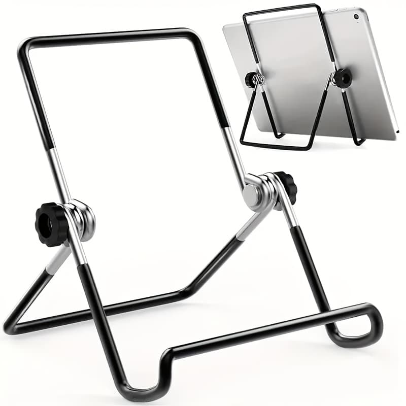 TEMU Stainless Steel Foldable Tablet Stand - A Portable Adjustable Desktop Holder With A Wire Frame, Suitable For Study, Work, And Home Use, Tablet Holder Base