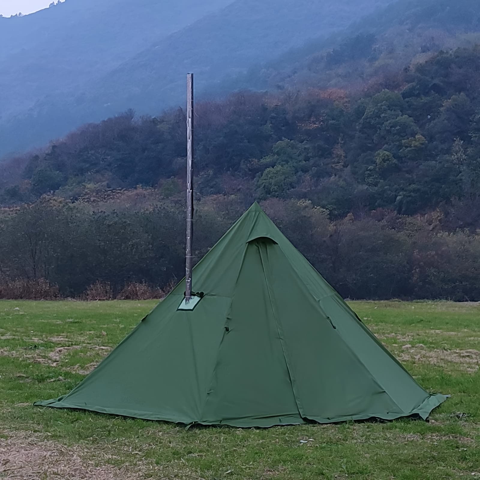 TEMU Hot Tent With Stove Jack And Snow Skirt, 6.89ft Stangding Room, 3-4 Person, For Family Hiking, Fishing, Hunting, Backpacking Camping