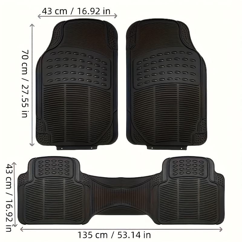 TEMU 3-pack Durable Car Floor Mats, Durable Pvc Non-slip And Easy To Clean, Universal Car Mats For Sedans And Suvs, Universal Design