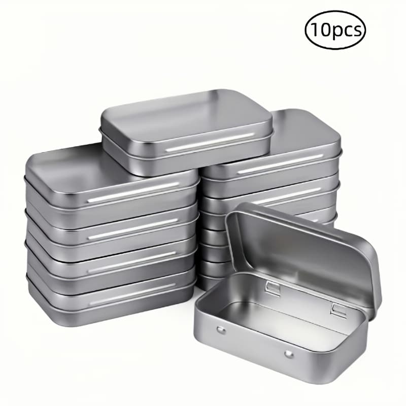 TEMU Traditional Aluminum Storage Box In A 6/10 Size With A Lid That And Closes - A Handy Rectangular Iron Container, Ideal For Small Items, Gift Card Storage, And Organization, Perfect For