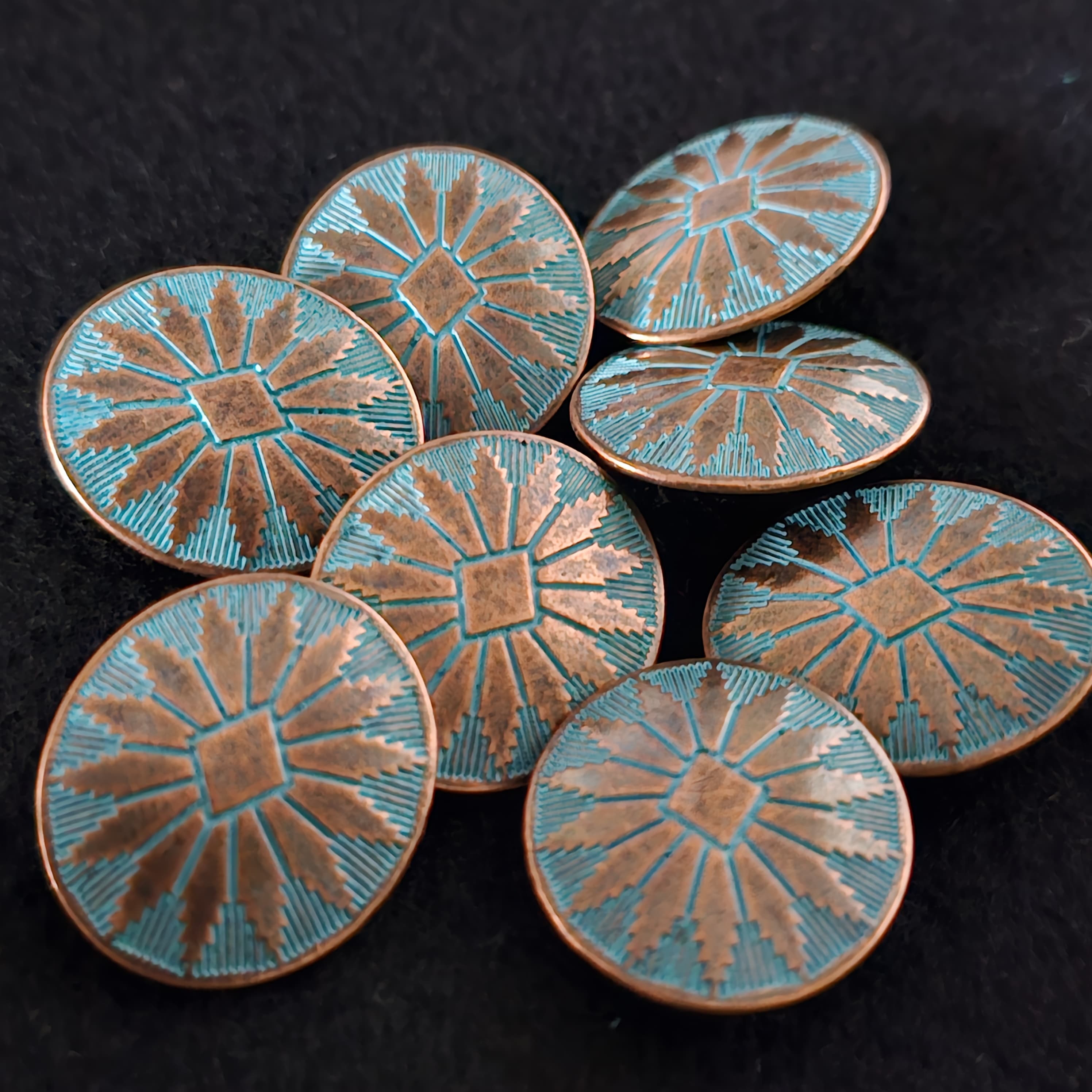 TEMU 8pcs Vintage Bronze Oval Metal Buttons, 25mm Antique Bronze Finish - Perfect For Diy Crafts, Women's And Men's Jackets, Pants, And Bag Decorations