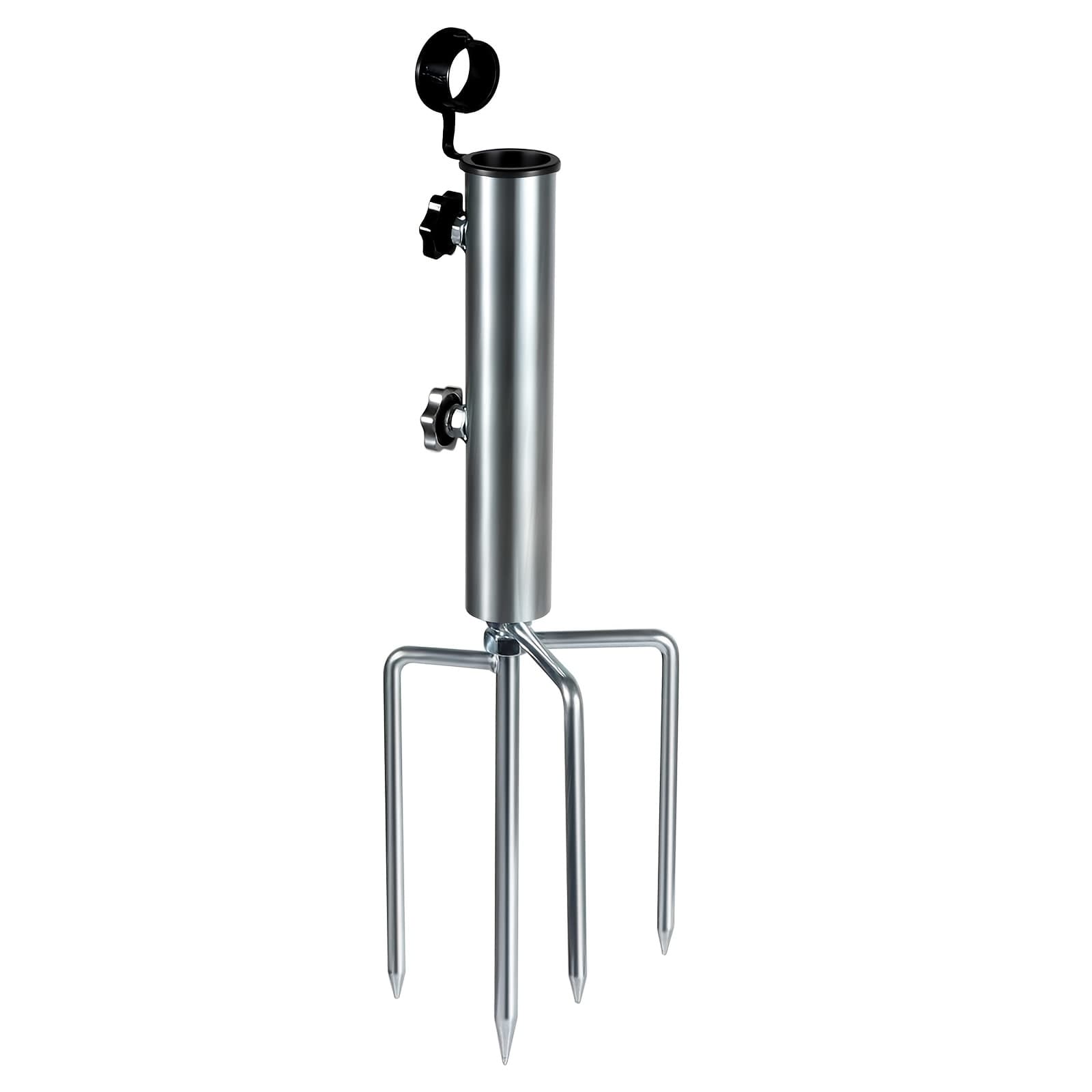 TEMU Flag Pole Holder For Ground - 4 Tips Heavy Duty Metal , Adjustable Flag Pole , Fits 1.43" Diameter Ground Mount For Portable Flagpole