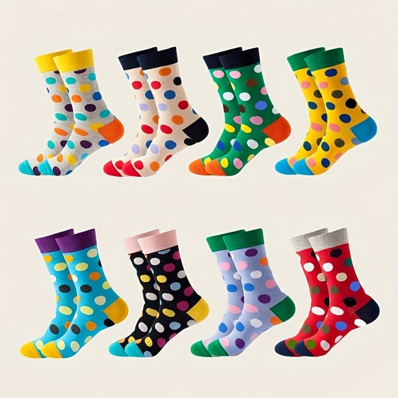 TEMU 8 Pairs Of Stylish And Vibrant Mid-calf Socks With , Comfortable And Fun Women's Socks