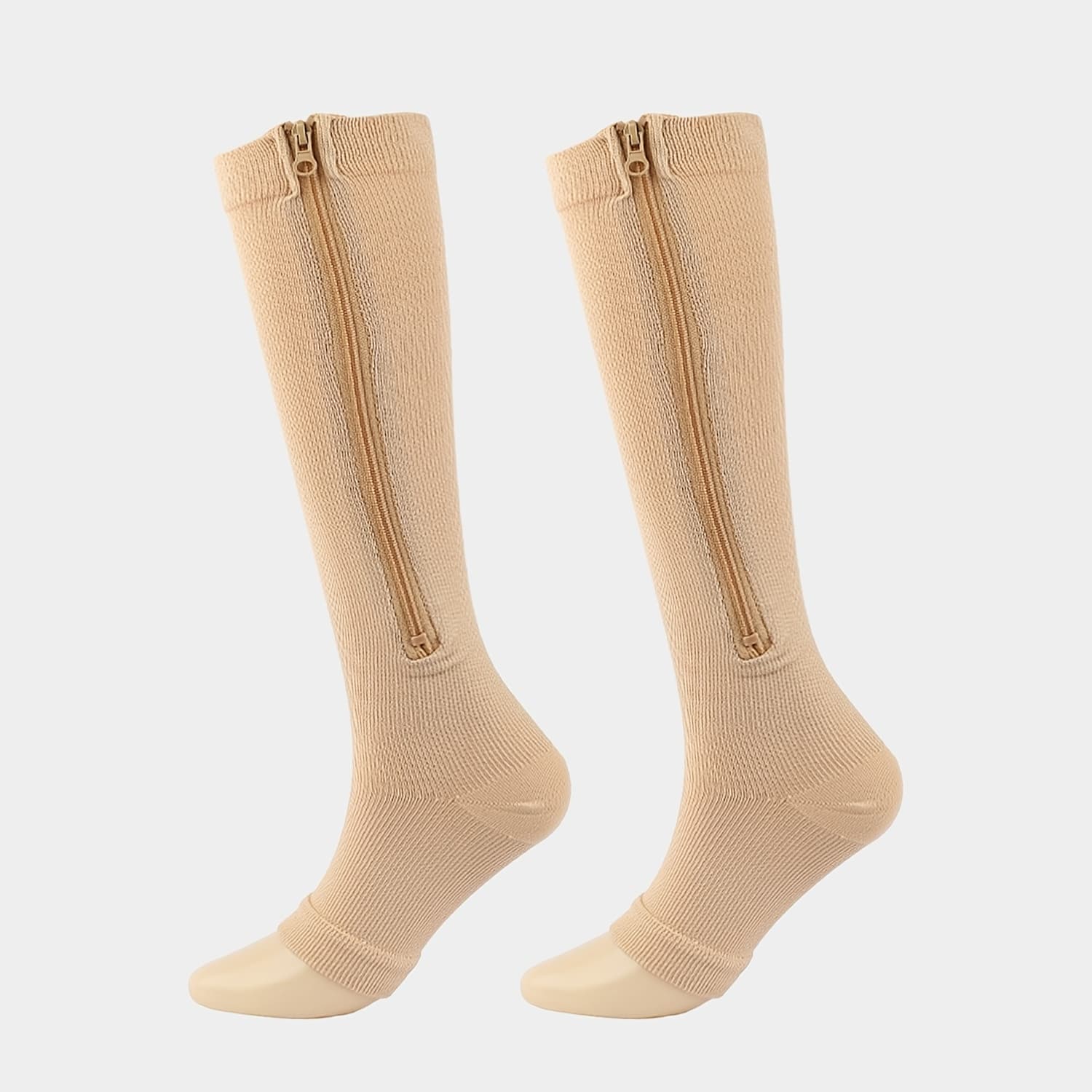 TEMU Toeless Compression Socks With Side Zipper For Wear, Sports Socks