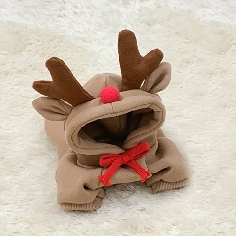 TEMU Pet Clothes Christmas Holiday Transformation Outfit Reindeer Sweatshirt Small To Medium Dogs Winter Casual Warm