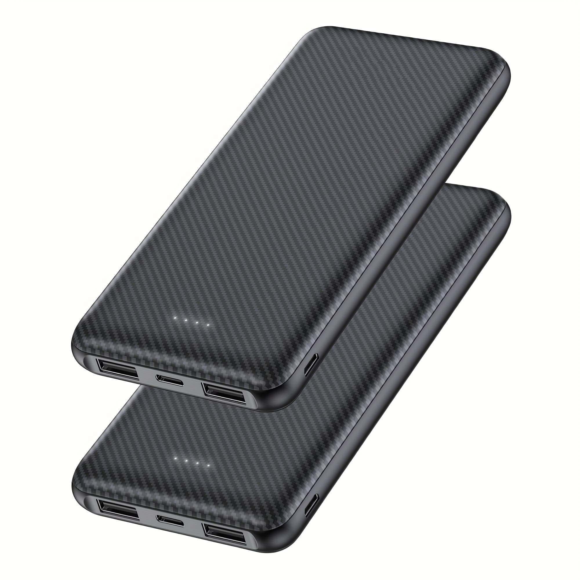 TEMU Set Of 2! Mobile Power Bank With 10000mah Capacity, 5v 3a Dual Usb Outputs And Usb-c Input/output, Suitable For Usb Devices. (includes 2 Units)