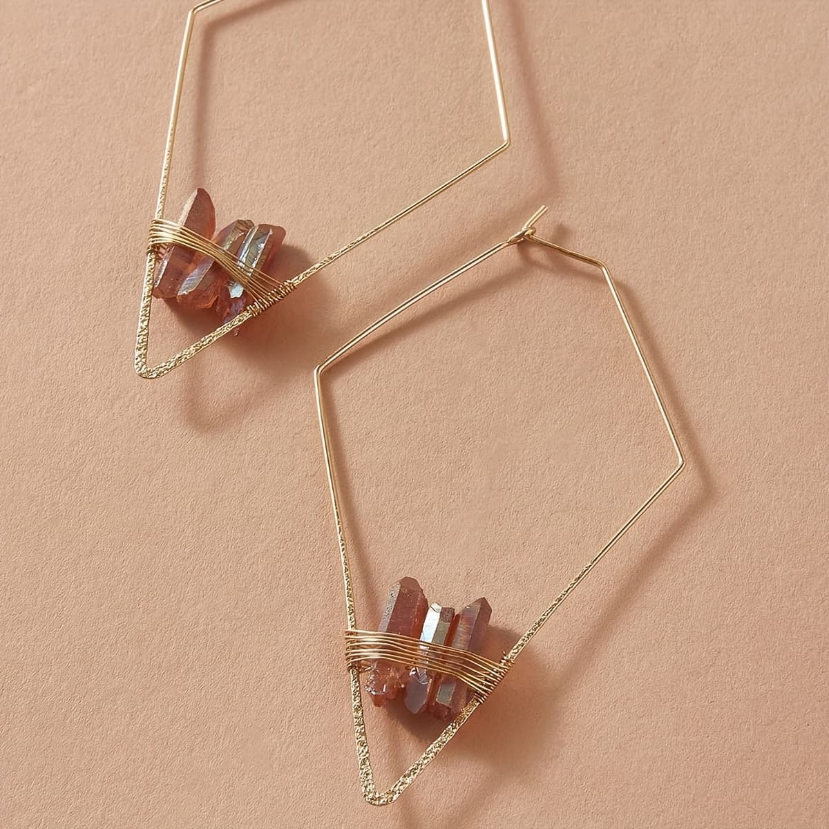 TEMU A Pair Of Fashionable, Simple, Versatile Women's Natural Stone Earrings