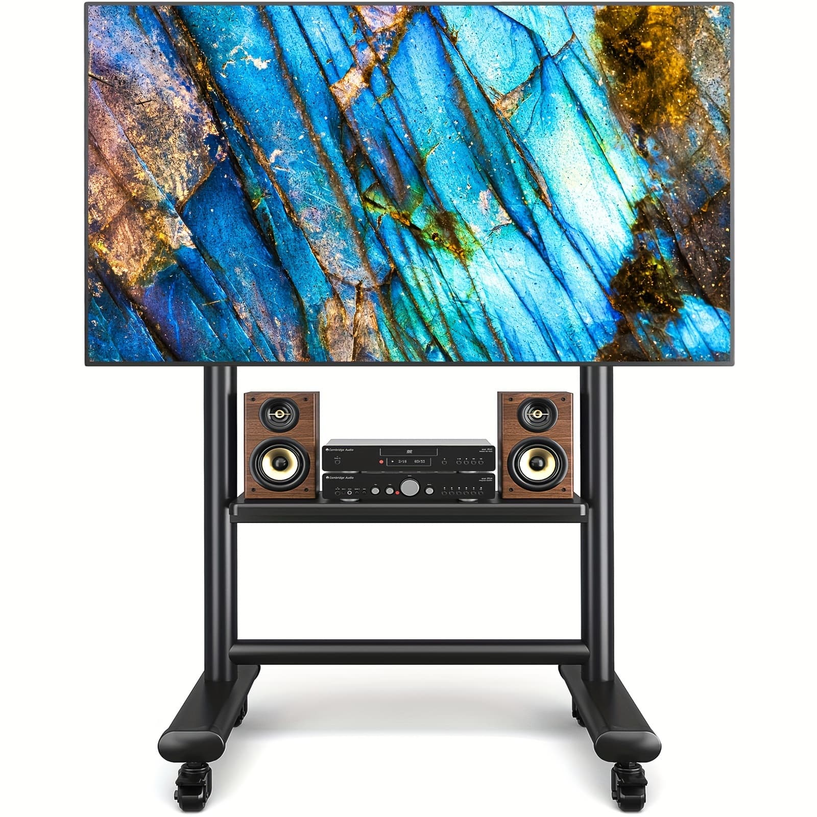 TEMU Rfiver Heavy Duty Mobile Tv Stand For 50-92 Inch Large Tvs Up To 200lbs