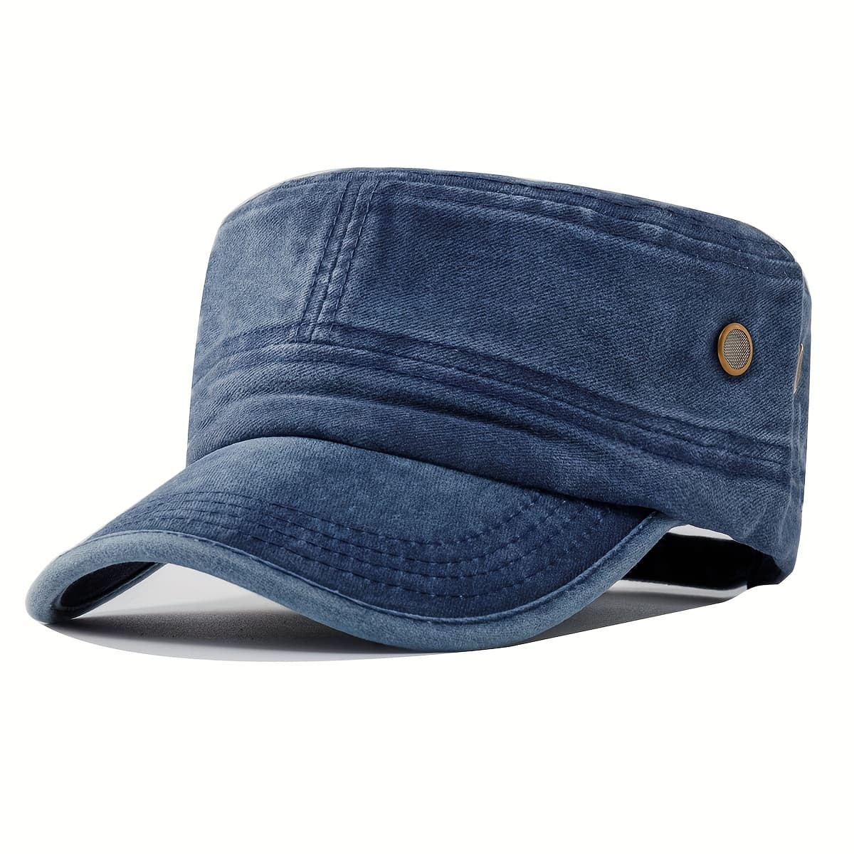 TEMU Unisex Vintage Washed Flat , Retro Outdoor Casual Mesh Hat, Party Gathering Curved Brim