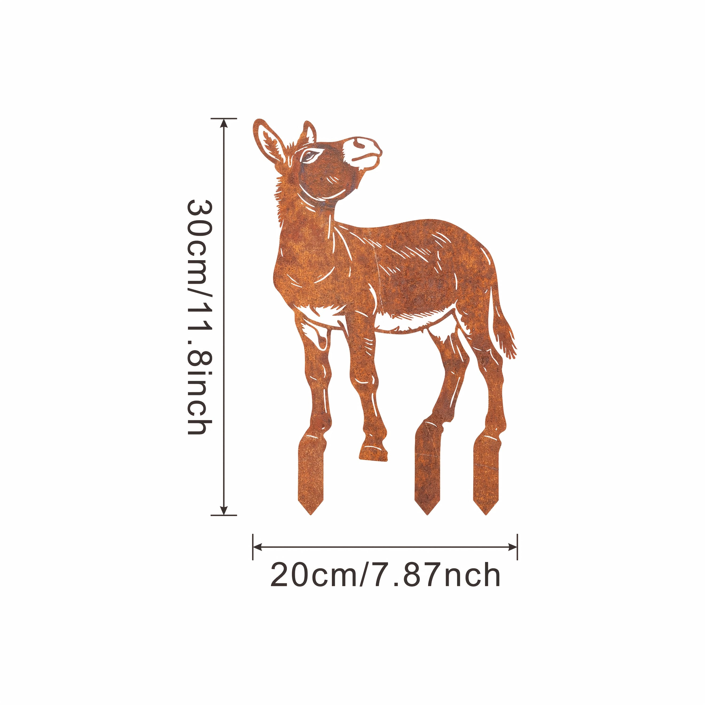 TEMU [2d Flat] Rusty Up Donkey Metal Garden Pile Floor, Metal Donkey Silhouette Garden Decoration, Rusty Metal Farmhouse Courtyard Decoration