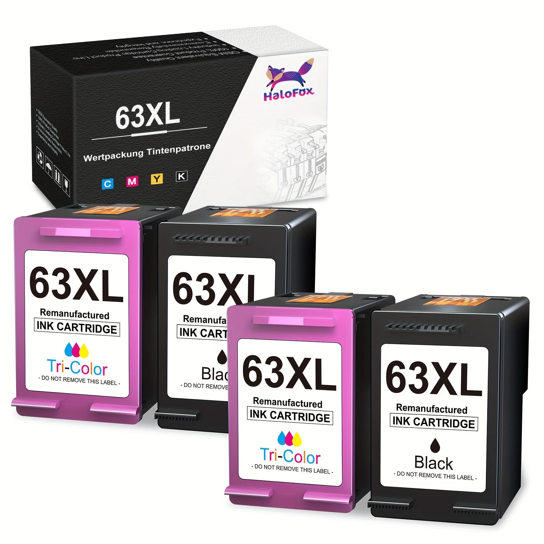 TEMU 63 63xl Ink Cartridges (2 Black& 2color Pack)for 1110 2100 3600 3800 4520 4600 5200