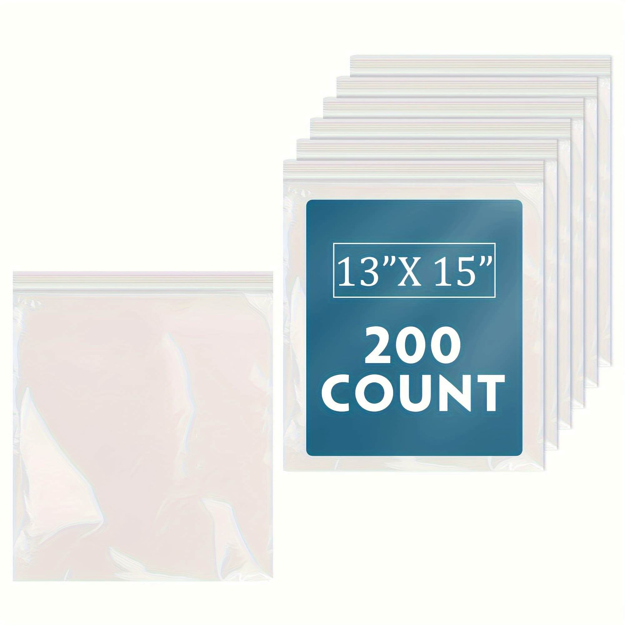TEMU 100/200/500/1000 Count - 13" X 15" Clear Reclosable Zip Plastic Poly Bags - 3 Gallon Zip Bags For Clothing, T-shirts, Pants