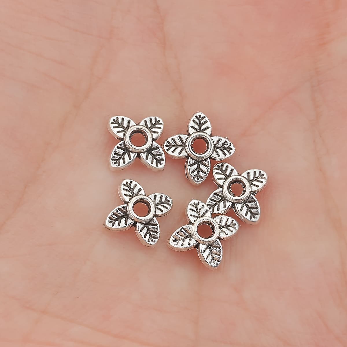 TEMU 100pcs Of Clover Bead Caps - Alloy Spacer Beads For Your Own Jewelry, Including Earrings, Necklaces, And Bracelets - Crafting Materials
