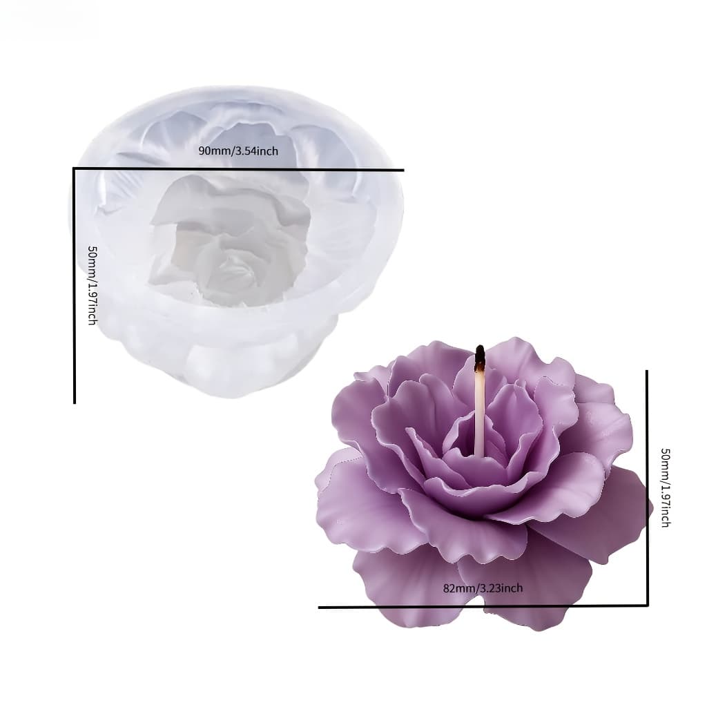 TEMU 1pc Resin Silicone Mold 3d Peony Candle Silicone Mold, Texture Restores Peony Petal Layered , Flexible Silicone Easy Demolding And , Elegant Style Scented Candles/decorative Flowers