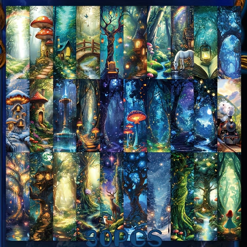 TEMU Of Mysterious Forest Bookmarks, Creative, High-value, Cartoon, Cute, Elf Decoration, Book Message Marking Cards