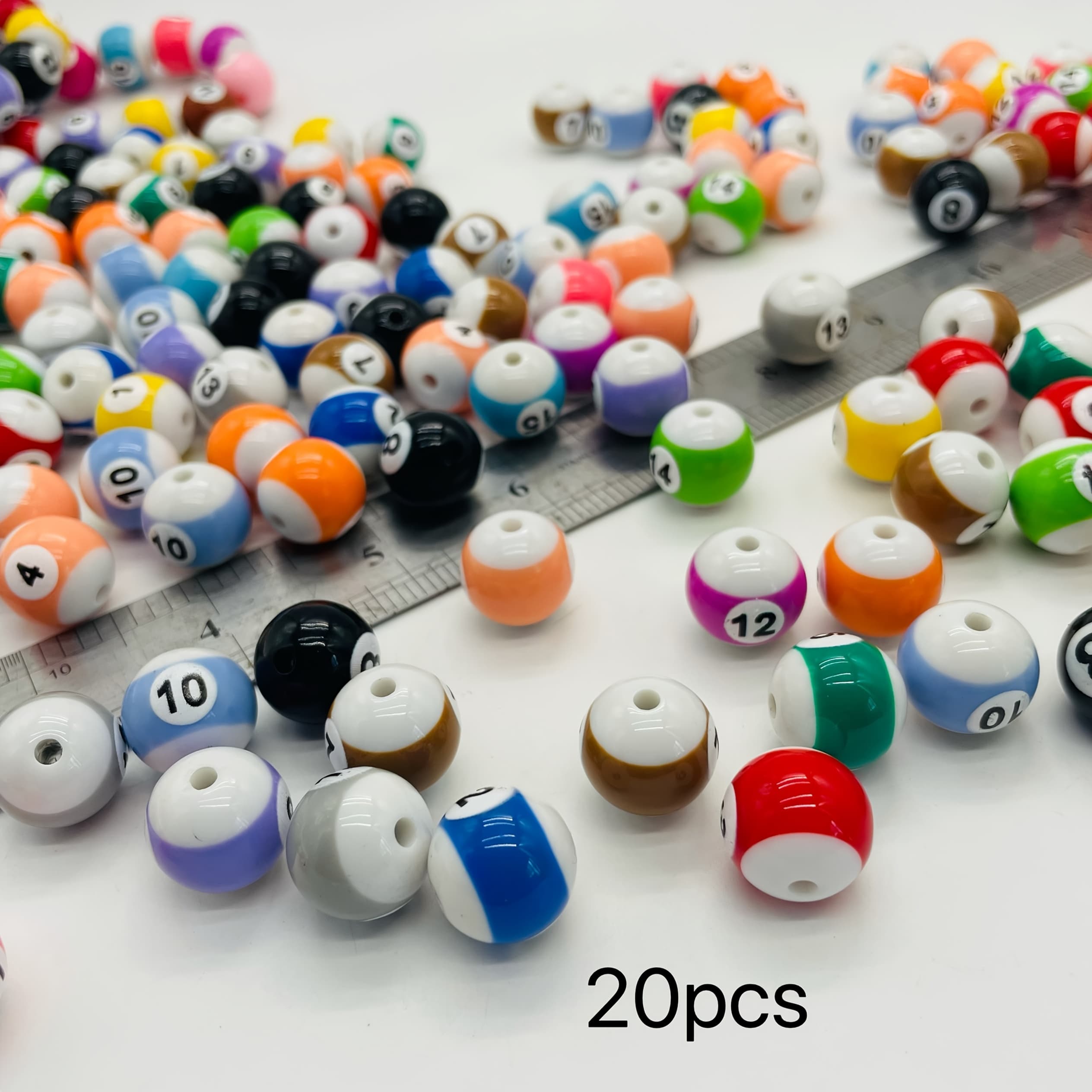 TEMU 16mm Billiard Ball Beads Couple's Billiards Bracelet Jewelry Semi-finished Product Student Bracelet Accessories