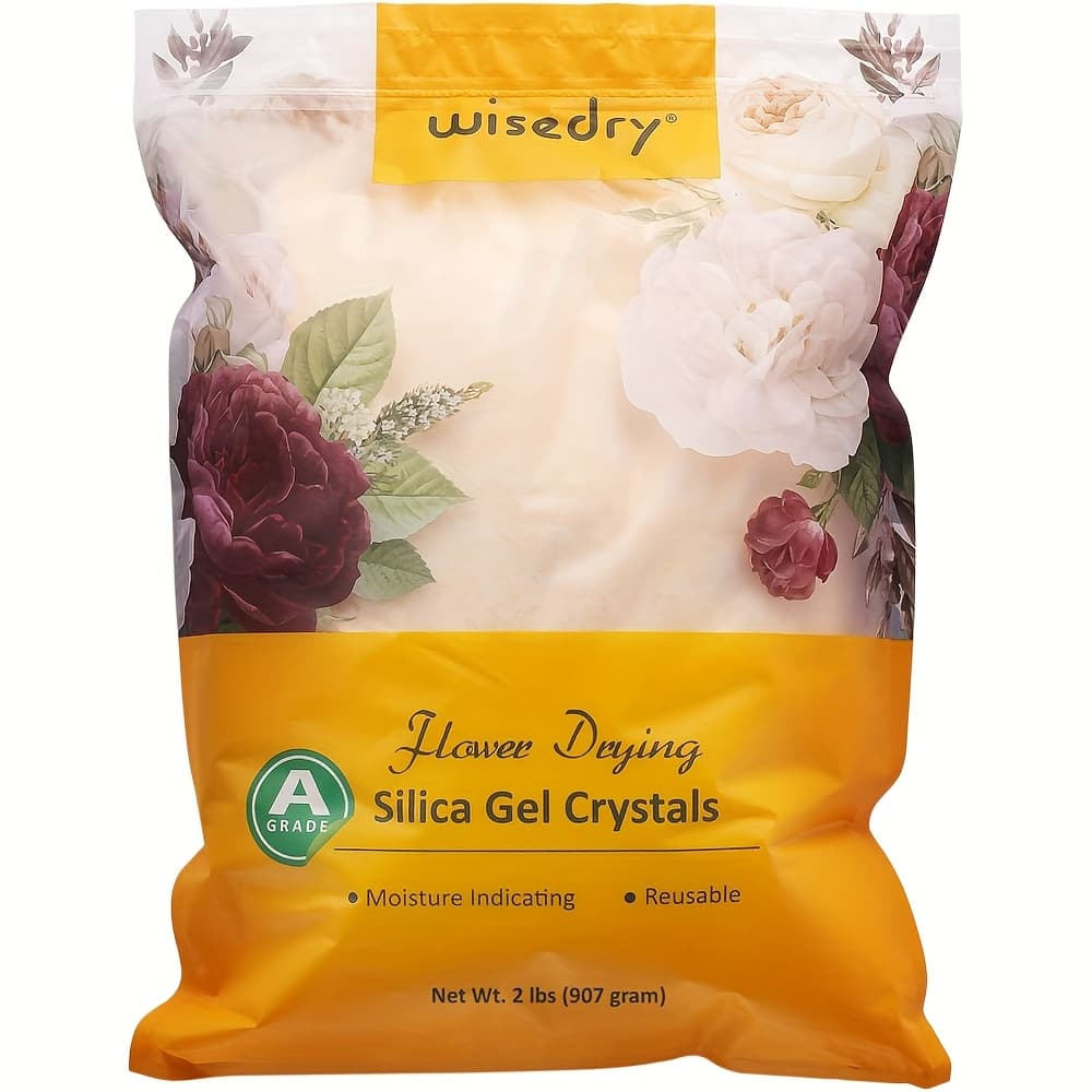 TEMU Wisedry Silica Gel Crystal For Flowers Drying - 2 Lbs, Fine Crystals < 1mm, Color Indicating, Reusable