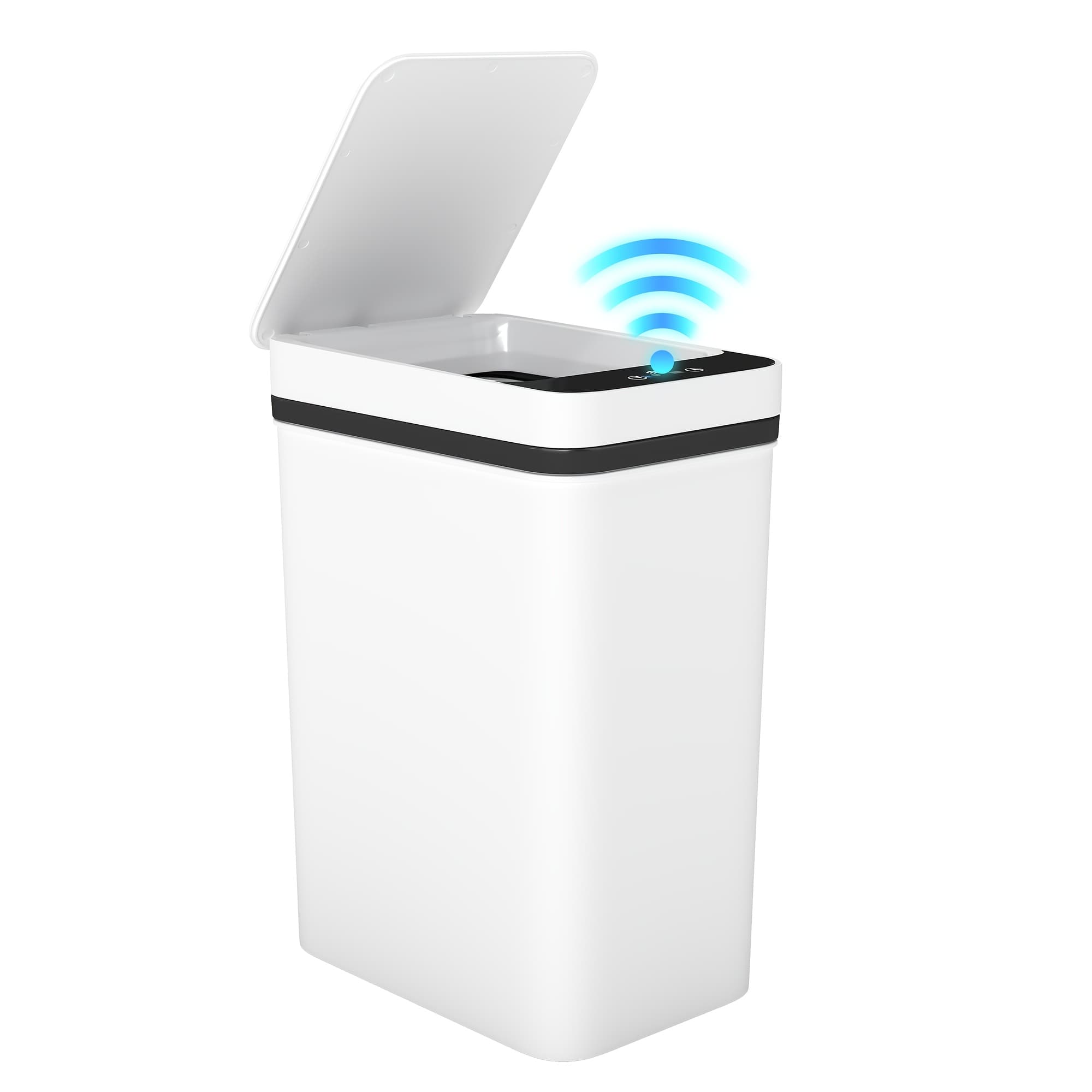 TEMU 1/2pcs 12l Large Capacity Smart Sensor Trash Can With Motion Sensor, Locking Lid, And Silent Design For Home, Kitchen, Bedroom, Office, Automatic Touchless Trash Can