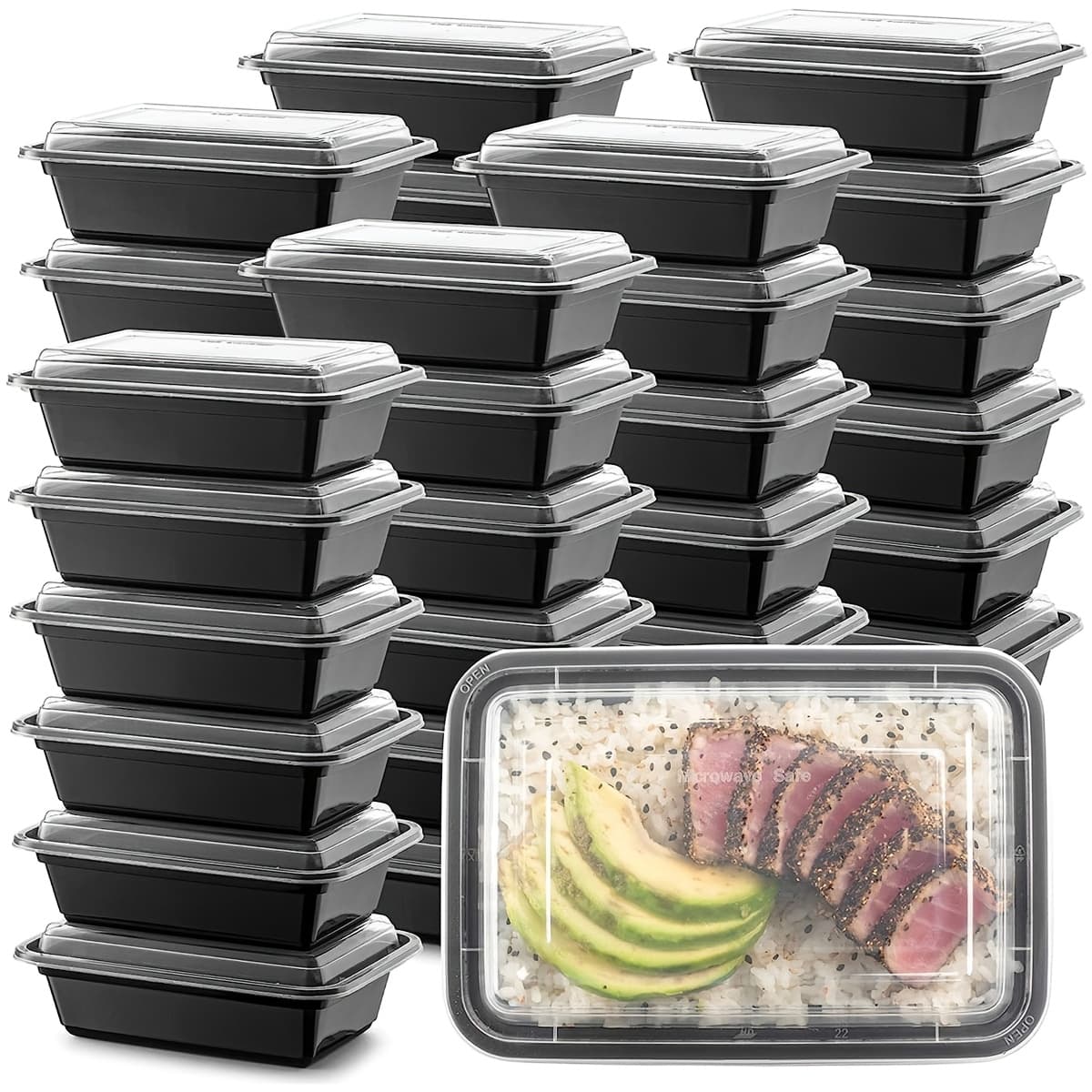 TEMU Reusable Meal Prep Container Food Storage Container With Lid, 28oz - 1 Compartment Disposable Plastic Bento Box To Take Out