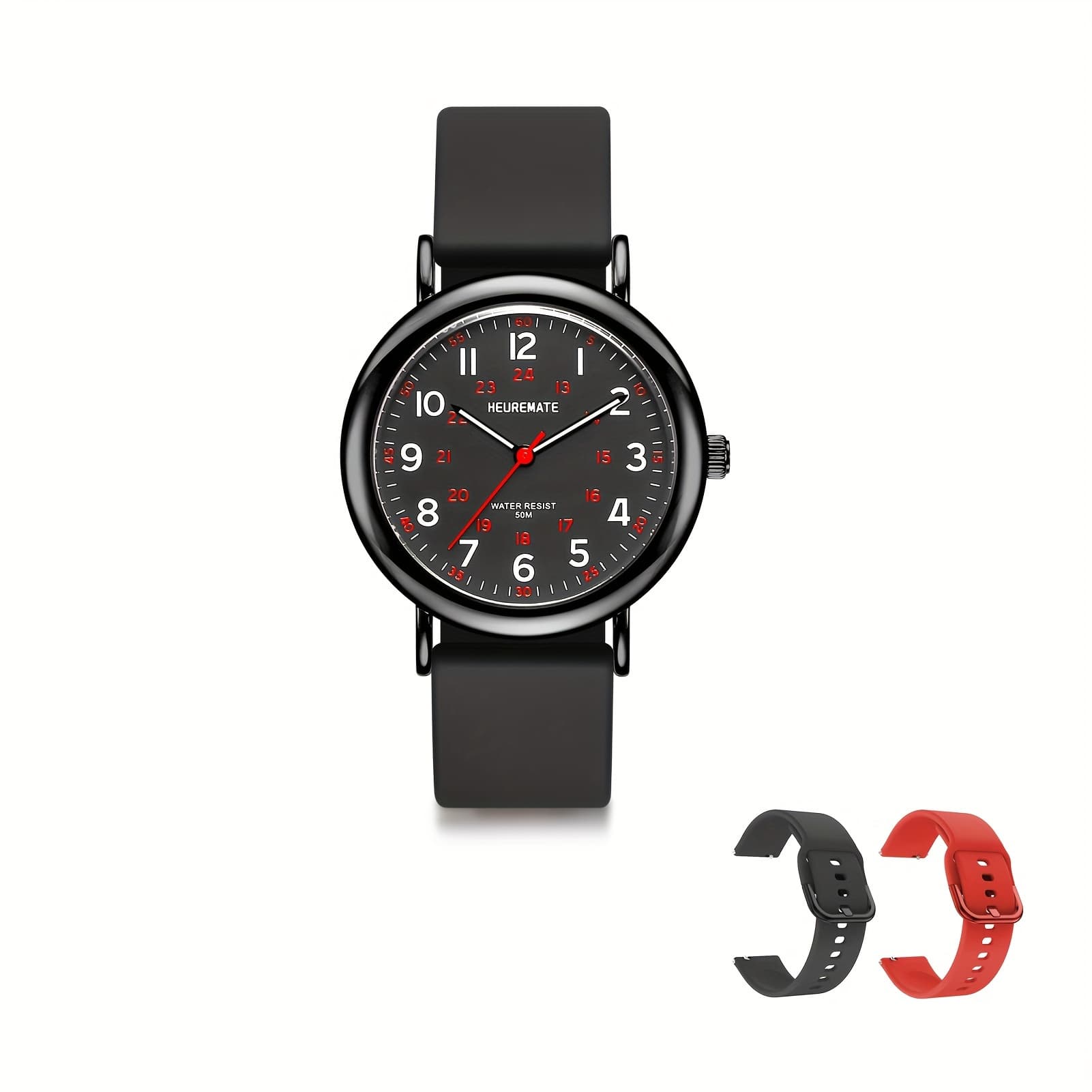 TEMU Nurse Watch, Students Professional Watch With Luminous Dial, 24-hour Second Hand, Colorful Silicone Band For Women And Men