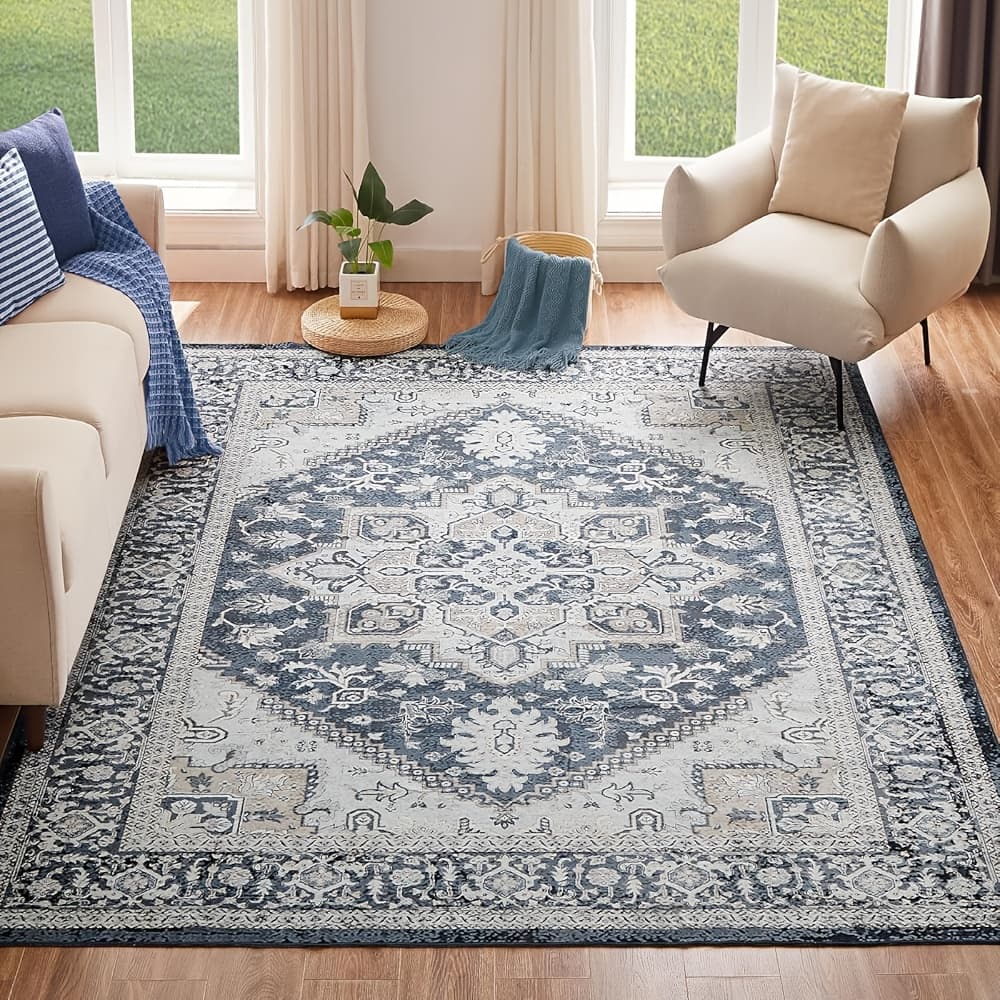 TEMU 1pc Orhopui Vintage Persian - Non-shedding Absorbent Machine Washable Super , Non-slip Foldable Oversized (≥1.8m) For Living Room Bedroom Indoor Floor Decor, Rugs For Living Room