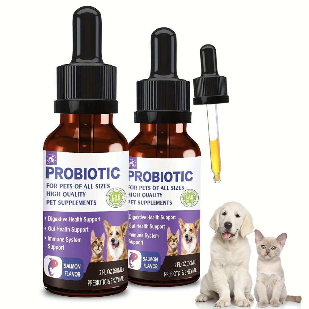 TEMU 2 Bottles Nutritional Supplement Drops For Cats And Dogs | With Vitamins And Salmon Flavor, Total 4 Fl Oz (120 Ml)