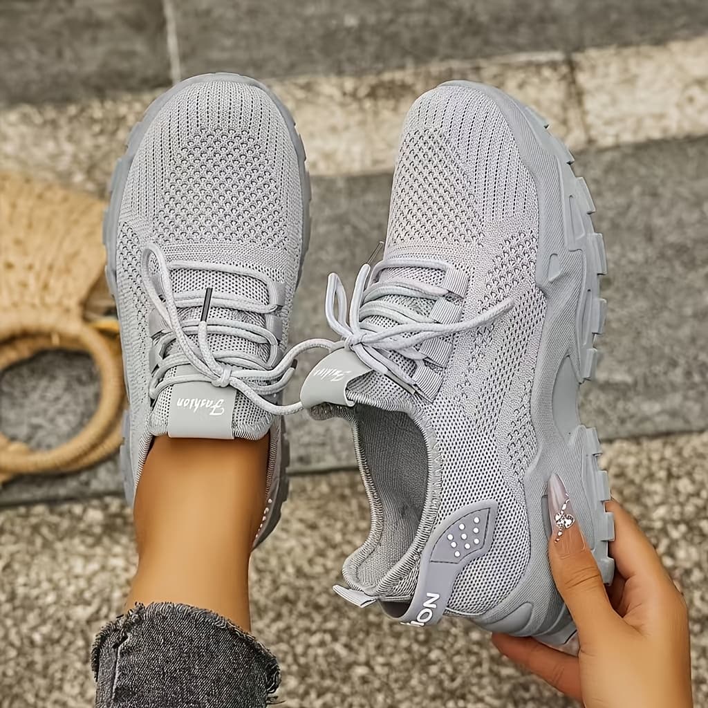 TEMU Women' Cushion Sports Shoes With Arch Support And Anti-slip Sole - Breathable Mesh Low-top Sneakers For Running, Gym, Walking, And Daily Wear - Lightweight Sole, Women Shoes