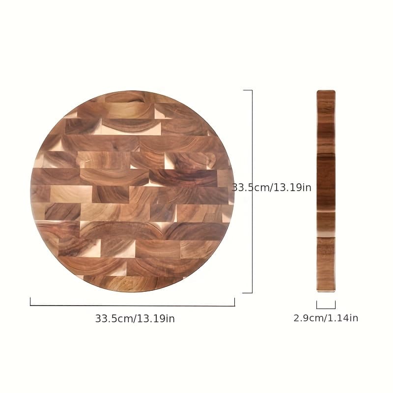 TEMU High End Wood Double-sided Circular Cutting Board - A Kitchen Chopping Board Suitable For Fruits And Vegetables - The For Home And Holiday Gifts, !