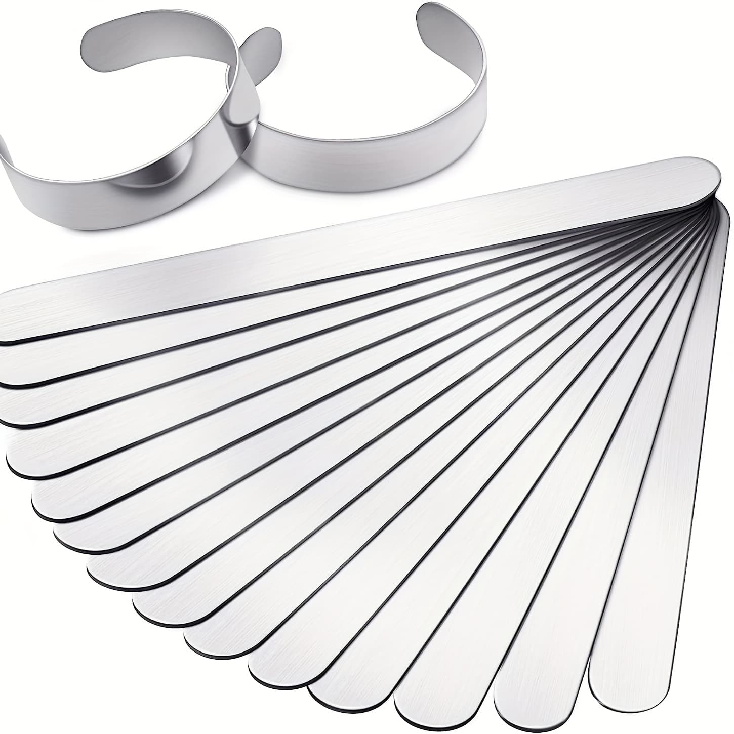 TEMU 16pcs Handlet Blank Fine Polished Aluminum Aluminum Color Blank Arrest Handchain Fit Jewelry Made Bracelet, 5/ 8 X 6 Inches, Allergy And Rust Protection