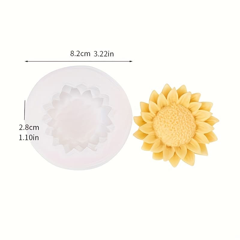 TEMU 1pc, Sunflower Sunflower Silicone Mold Decorative Gypsum Soft Pottery Flip Sugar Ornament