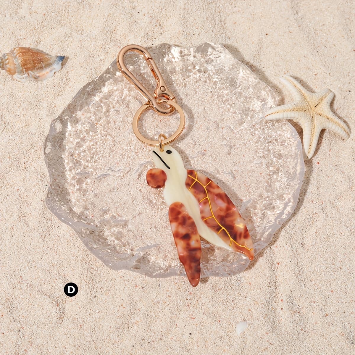 TEMU 1pc Summer Ocean-themed Keychain Personalized Marine Pendant
