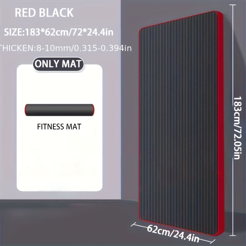 TEMU Lingpeng Non-slip Yoga Mat - Thick, Durable Nbr Rubber For Pilates & Fitness, Portable & Easy To Clean