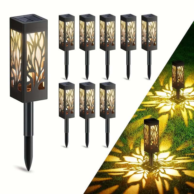 TEMU Solar Pathway Lights Outdoor, 2/8/16 Pack Upgraded Outdoor Solar Lights For Outside, Ipx5 Waterproof Solar Garden Lights For Yard Path Walkway Decor Landscape Lighting
