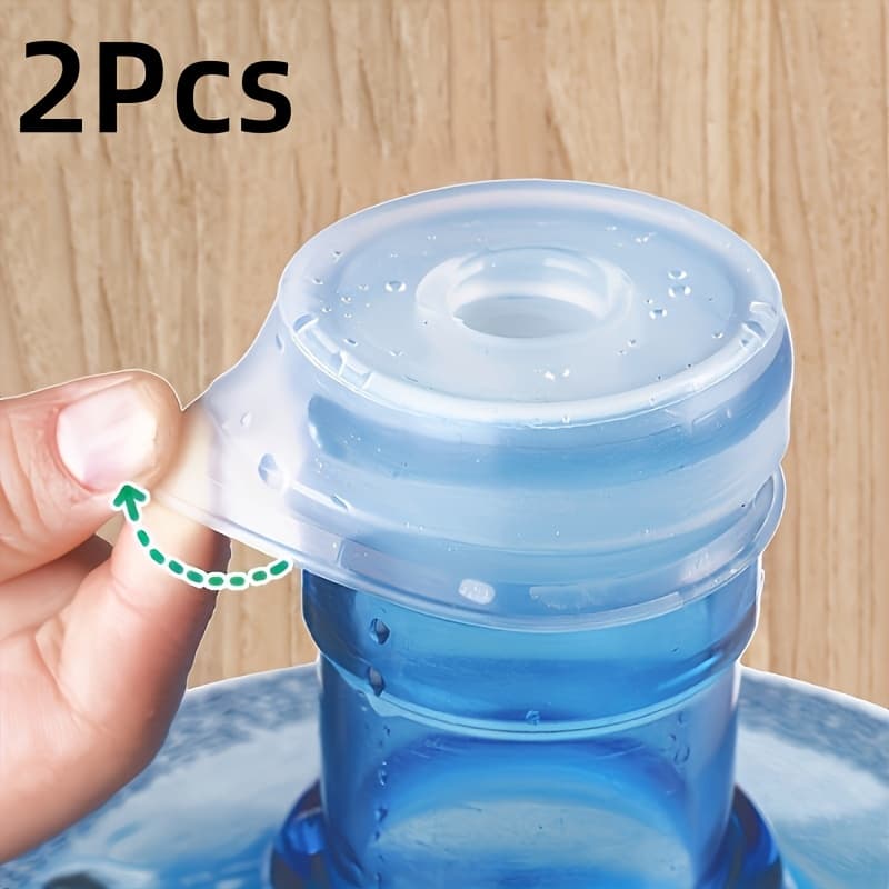 TEMU 2/3pcs Water Bottle , 5 Gallon Water Bottle , Suitable For 53-65mm Threaded Top Water Bottle , Leak-proof And Reusable Water Bottle , Suitable For Water Dispenser, With Inner