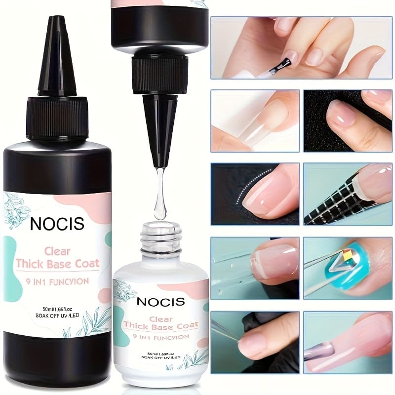 TEMU 50ml/1.69oz Professional /led Lamp Cured Hard Gel Polish - 9-in-1 Nail Extension & Strengthening Gel Suitable For Sensitive Nails & /, Gel For Nail Technicians & - Use, Base