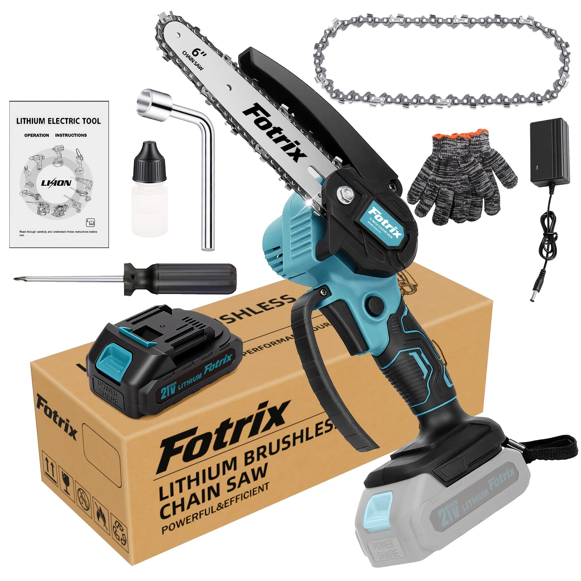 TEMU 6-inch Mini Cordless Chainsaw With Storage Case, Upgraded High-hardness Chain, Lightweight One-handed Electric Saw For Tree Trimming, Garden Pruning, Property & Practical Gift For Men