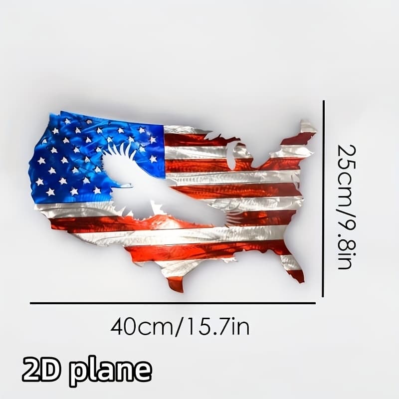 TEMU 2d Flat, 2d Flat Metal Wall Art With The Bald Eagle Exudes . Ideal Decor And Gift For Homes, Living Rooms, And Men., 2d Flat
