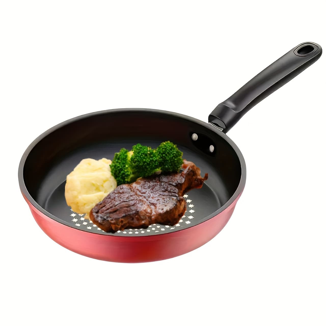 TEMU Frying Pan, Pre- Wok Pan For Searing And Stir-fry, Heavy-duty Cast Iron With Heat, Easy-pour Sloped Sides, Ideal For Steak, Eggs, Versatile Cooking Pan | Modern Kitchenware | Durable Cookware