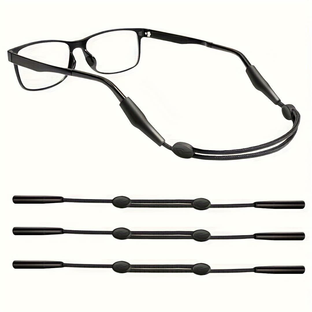 TEMU 3pcs Glasses Strap Sports Eyeglasses Strap Holder For Women Men, Adjustable Glasses Strap Eye Glasses String Strap (black)