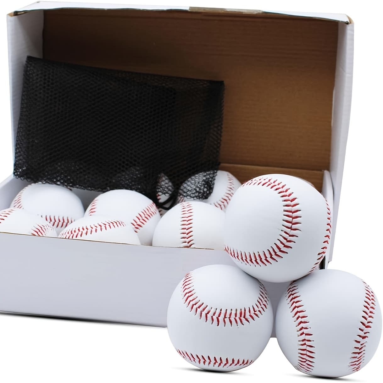 TEMU Baseball, 12 Pack Baseballs Practice Training Baseballs Baseball Soft Toss, Batting, , Hitting, Pitching