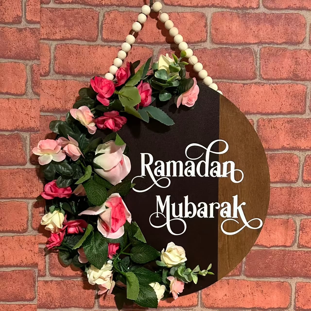 TEMU 2d Flat - [2d Flat] Ramadan Mubarak Round Sign | Door Mount Decoration, , Material, English Language