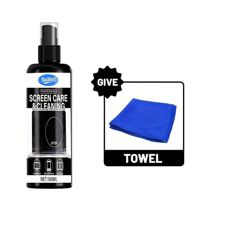 TEMU Screen Cleaning Spray, 10oz. Tv Screen Cleaning Spray, Quickly Restore Screen Gloss, Screen Care Kit, Suitable For Mobile Phones Ipad, Computers, Laptops, Monitors, And Electronic Devices