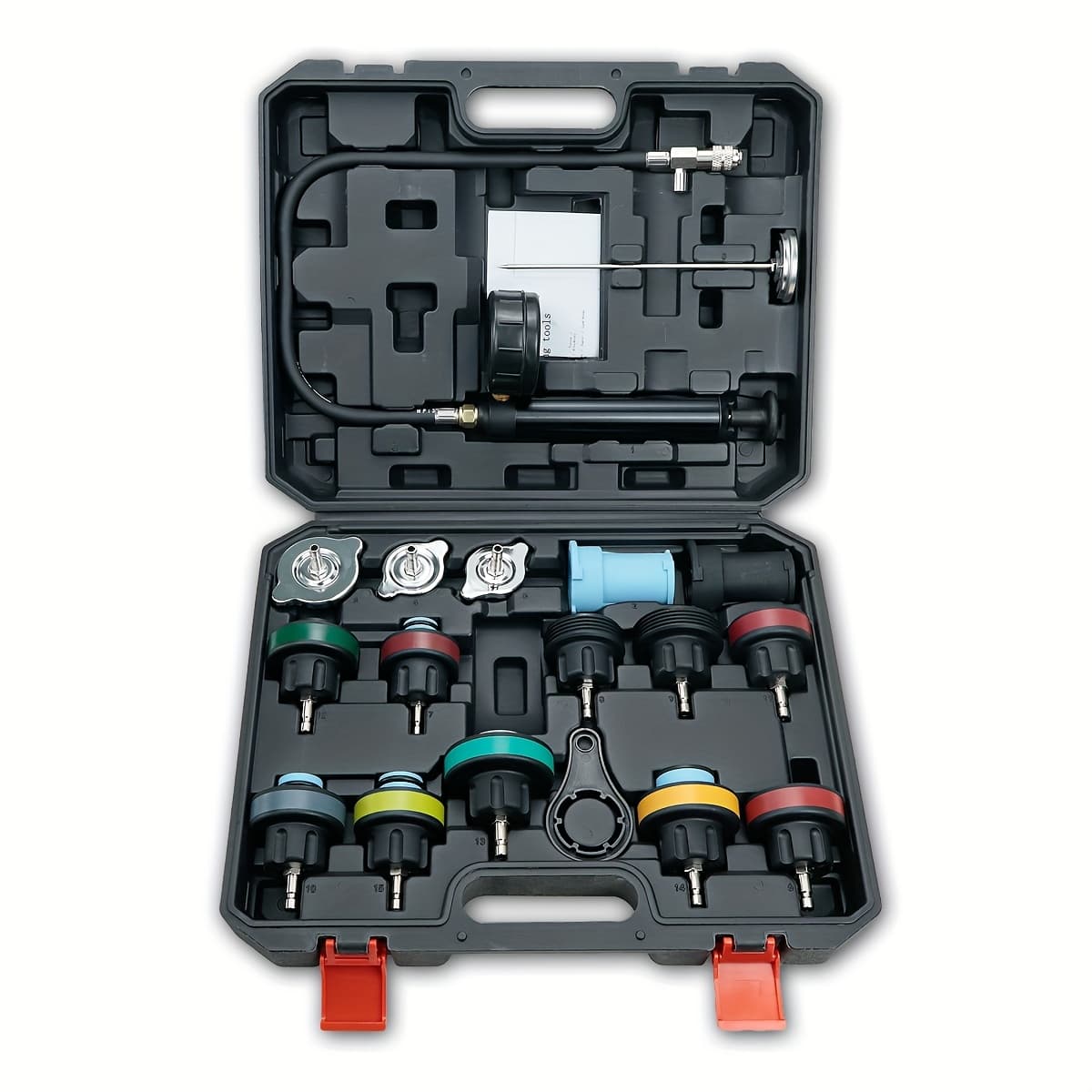 TEMU Auto Cooling System Radiator, 18pcs Universal Radiator Pressure Tester Car Vacuum Type Cooling System Kit