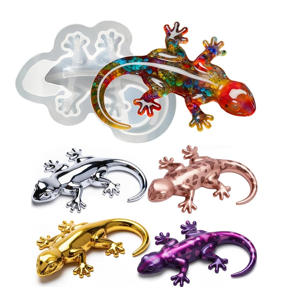 TEMU 3d Spotted Silicone Resin Mold Realistic Lizard Animal Casting Mold For Epoxy Art Crafts Casting Projects Garden Decor Terrarium Additions Home Decoration Keepsake Making