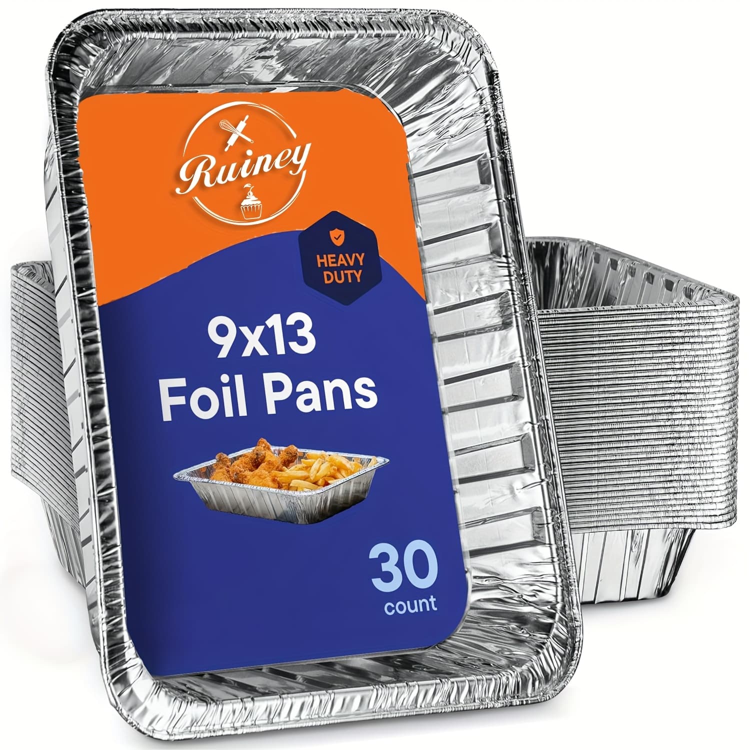 TEMU 30 Pack Or 25 Pack Disposable/with Lids Heavy-duty Half-size Chafing Pans - 9x13 Aluminum Foil Pans Suitable For Roasting, Cooking, Heating, Steam Table | Commercial & Use, Bbq, Catering, Buffets