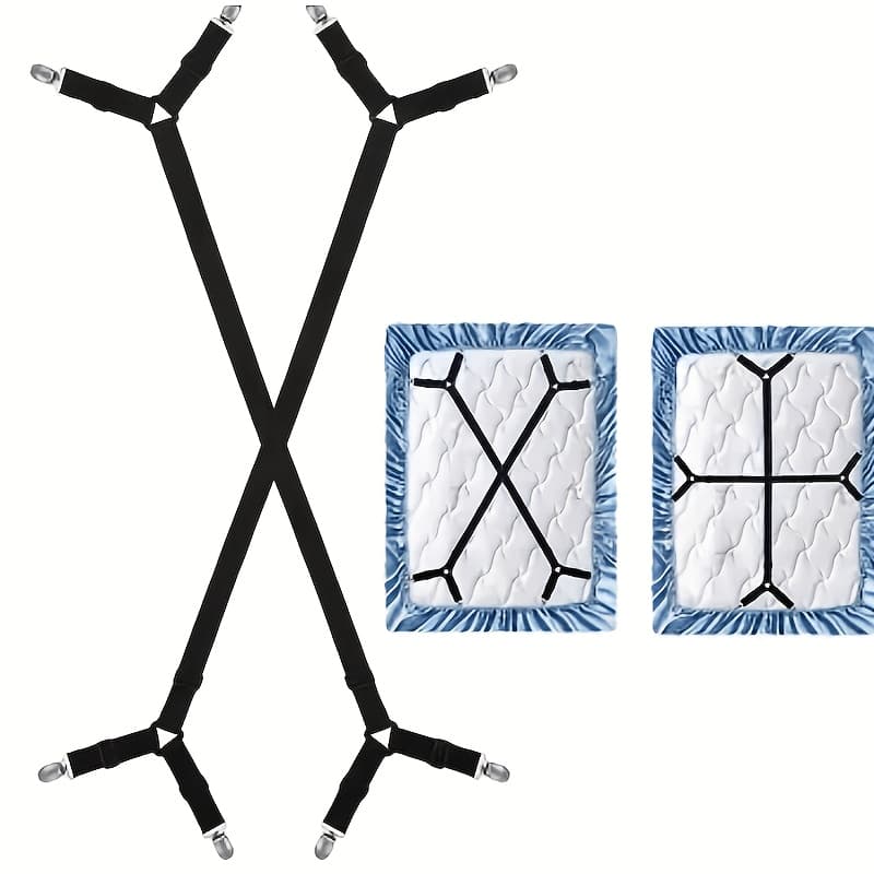 TEMU Set Of 2 Bed Sheet Holders With 4 Clips, Non-slip Mattress Grips, Versatile Sofa Cover Fasteners