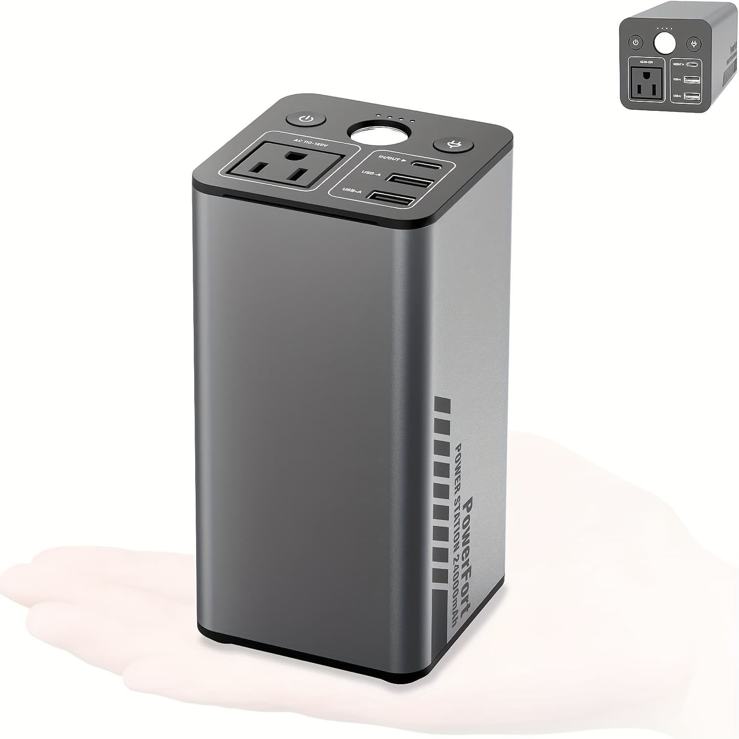 TEMU Portable Power Station 100w, Portable Power Bank 24000mah/88.8wh With Ac Outlet, 110v Ac Power Bank, Portable Laptop Battery Bank, Portable Power Supply For Camping Home Office Outdoor